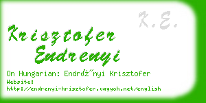 krisztofer endrenyi business card